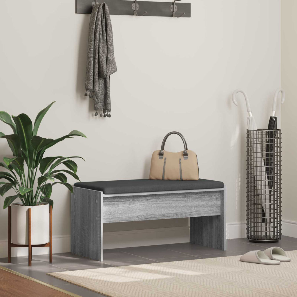 Flurbank mit Kissen Graues Sonoma 83 x 38 x 40 cm