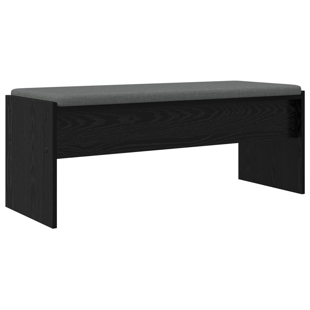 Flurbank mit Kissen Schwarz Eichen-Optik 103 x 38 x 40 cm