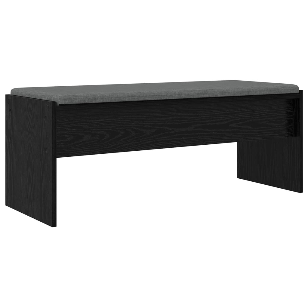 Flurbank mit Kissen Schwarz Eichen-Optik 103 x 38 x 40 cm