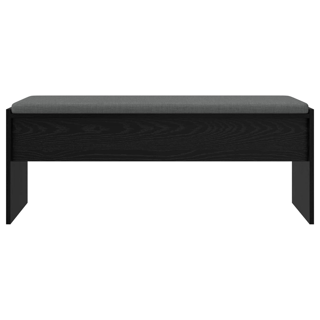 Flurbank mit Kissen Schwarz Eichen-Optik 103 x 38 x 40 cm