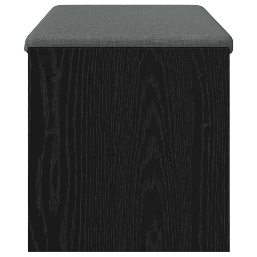 Flurbank mit Kissen Schwarz Eichen-Optik 103 x 38 x 40 cm