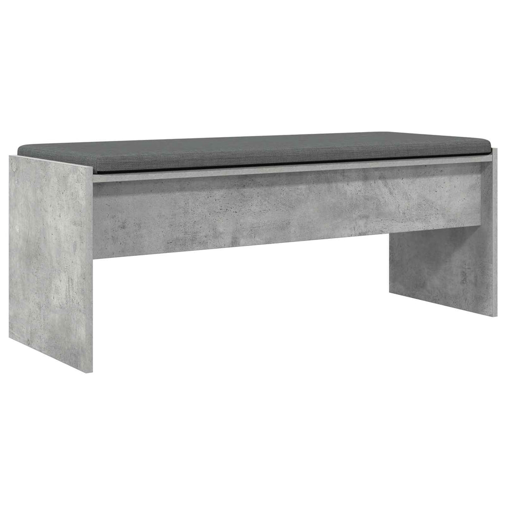 Flurbank mit Kissen Beton Grau 103 x 38 x 40 cm