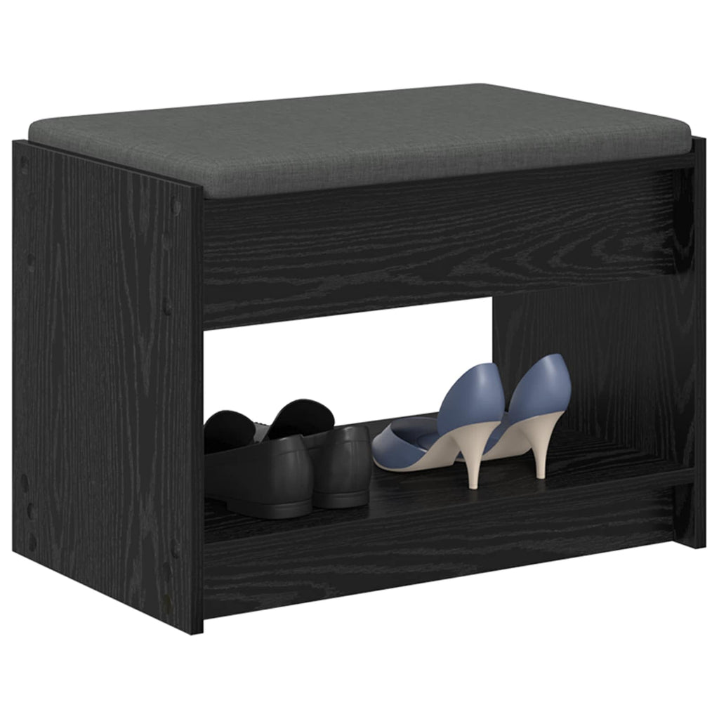 Flurbank mit Kissen mit Regal Schwarze Eiche 63 x 38 x 45 cm