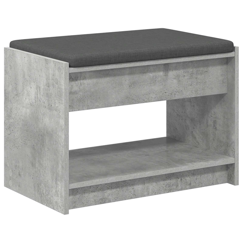 Flurbank mit Kissen mit Regal Betongrau 63 x 38 x 45 cm