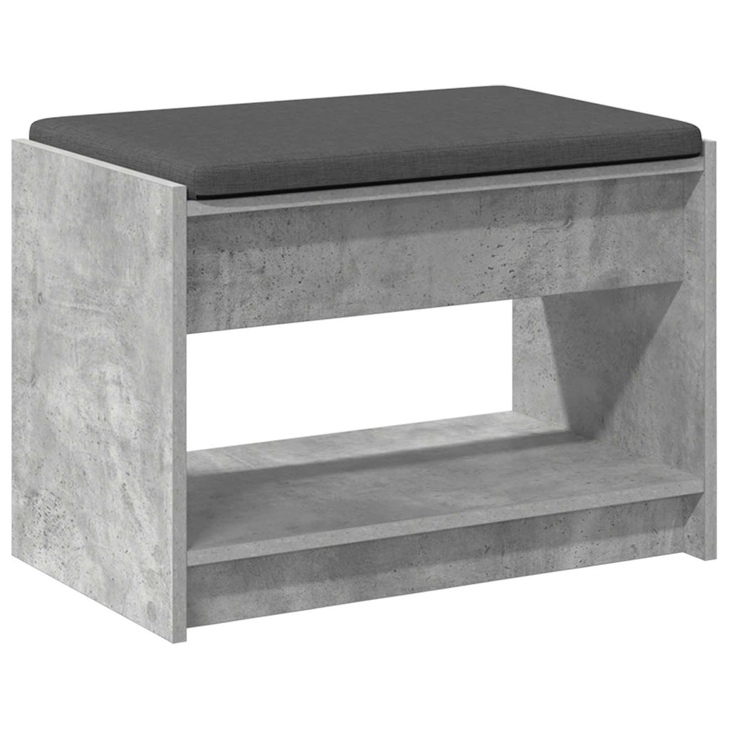 Flurbank mit Kissen mit Regal Betongrau 63 x 38 x 45 cm