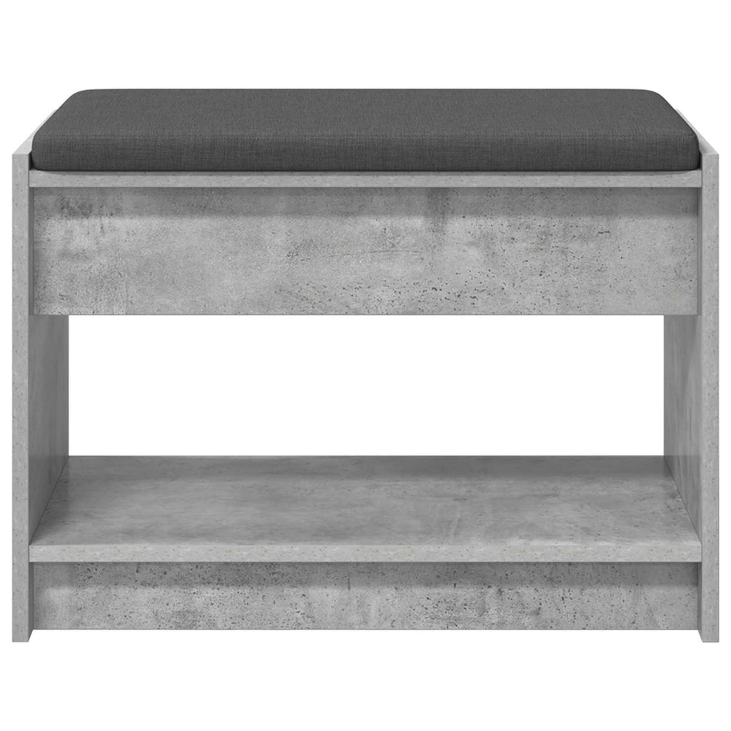 Flurbank mit Kissen mit Regal Betongrau 63 x 38 x 45 cm