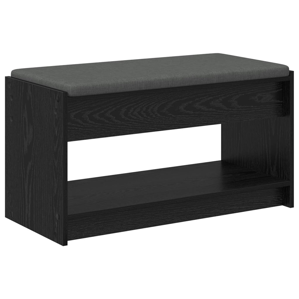 Flurbank mit Kissen mit Regal Schwarze Eiche 83 x 38 x 45 cm