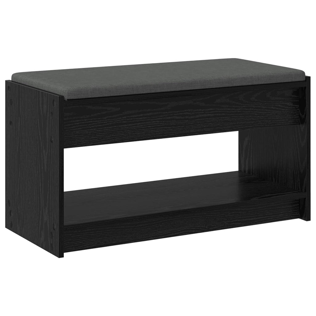 Flurbank mit Kissen mit Regal Schwarze Eiche 83 x 38 x 45 cm