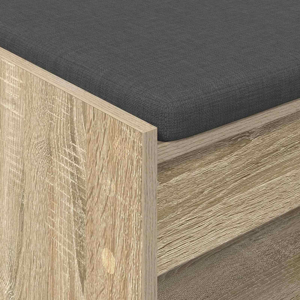 Flurbank mit Kissen mit Regal Sonoma-Eiche 83 x 38 x 45 cm