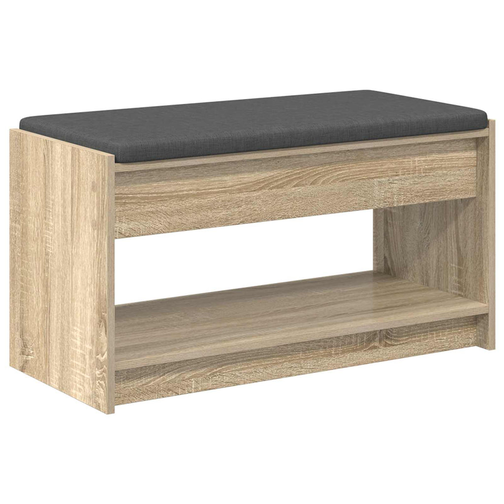 Flurbank mit Kissen mit Regal Sonoma-Eiche 83 x 38 x 45 cm