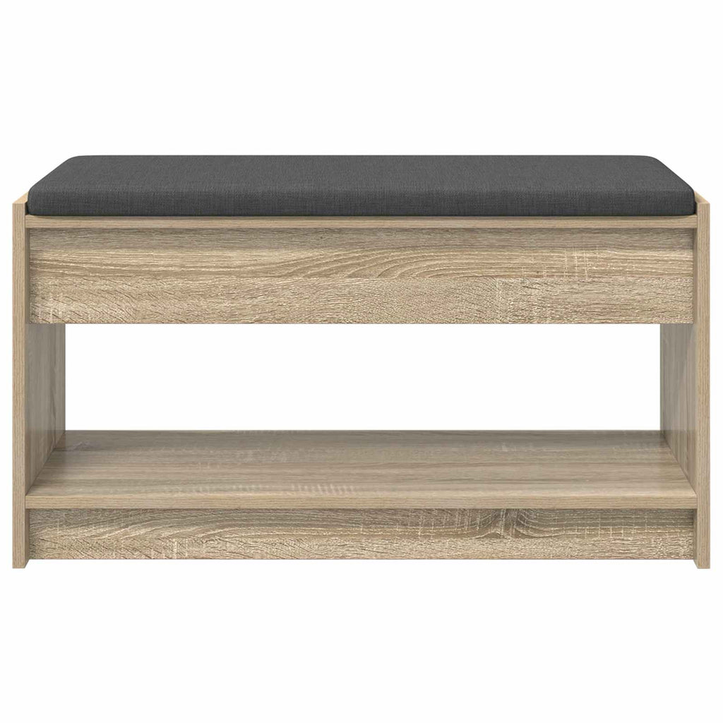 Flurbank mit Kissen mit Regal Sonoma-Eiche 83 x 38 x 45 cm