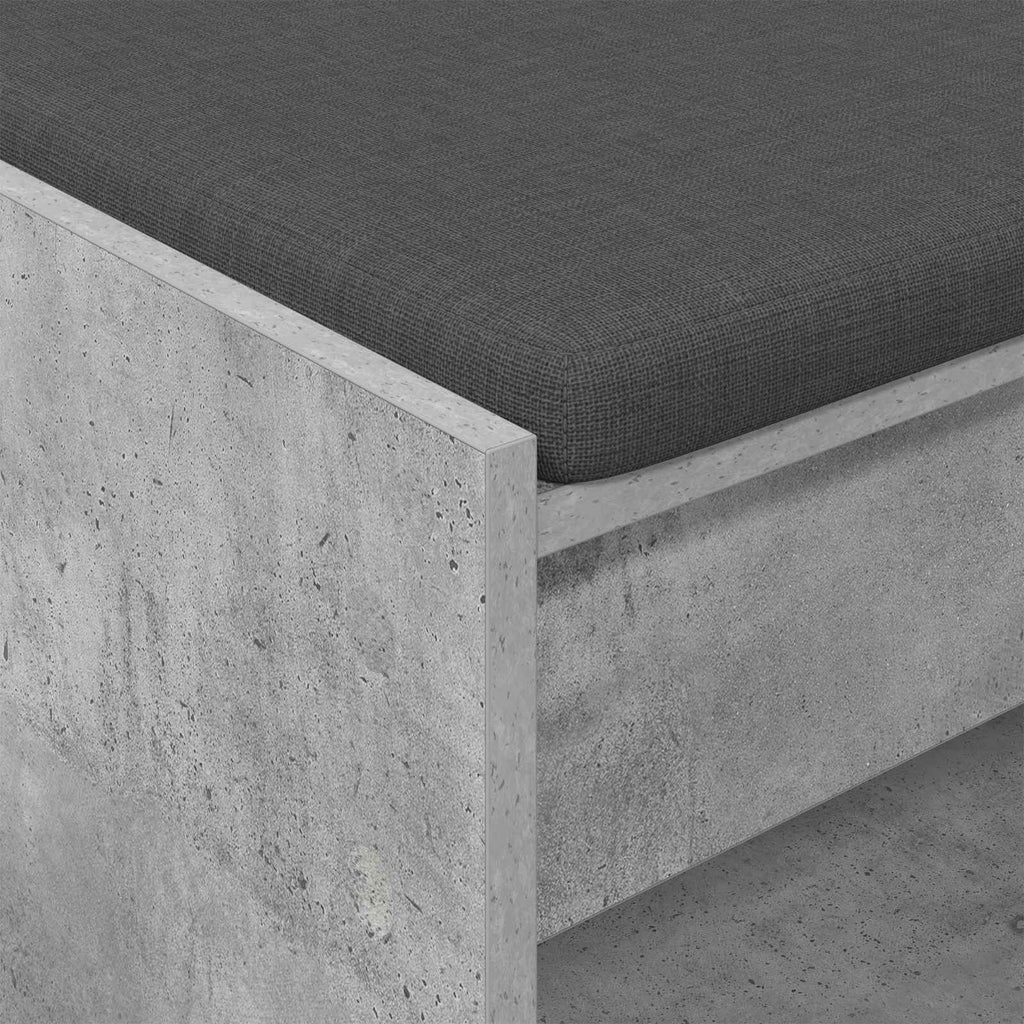 Flurbank mit Kissen mit Regal Betongrau 83 x 38 x 45 cm
