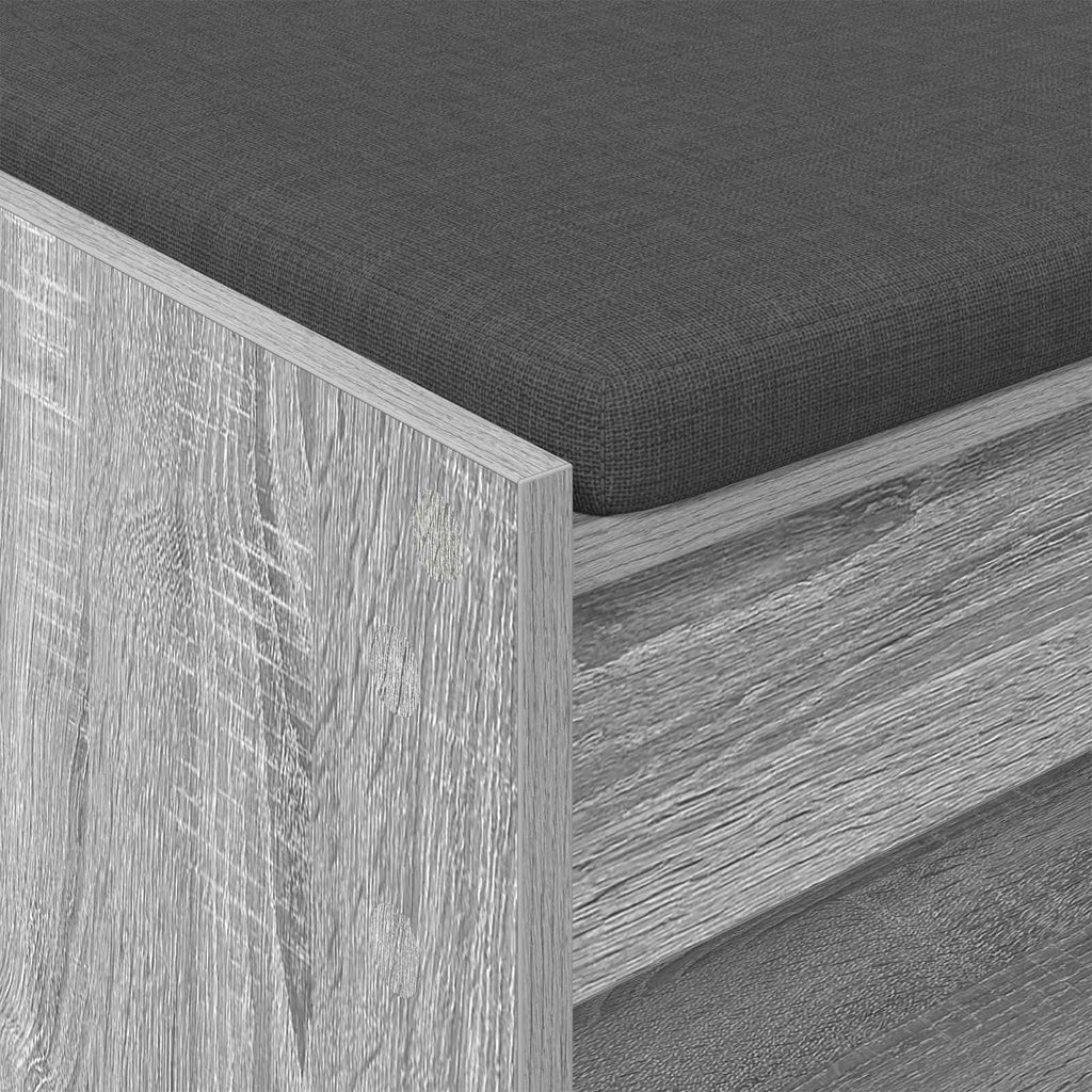 Flurbank mit Kissen mit Regal Graues Sonoma 83 x 38 x 45 cm