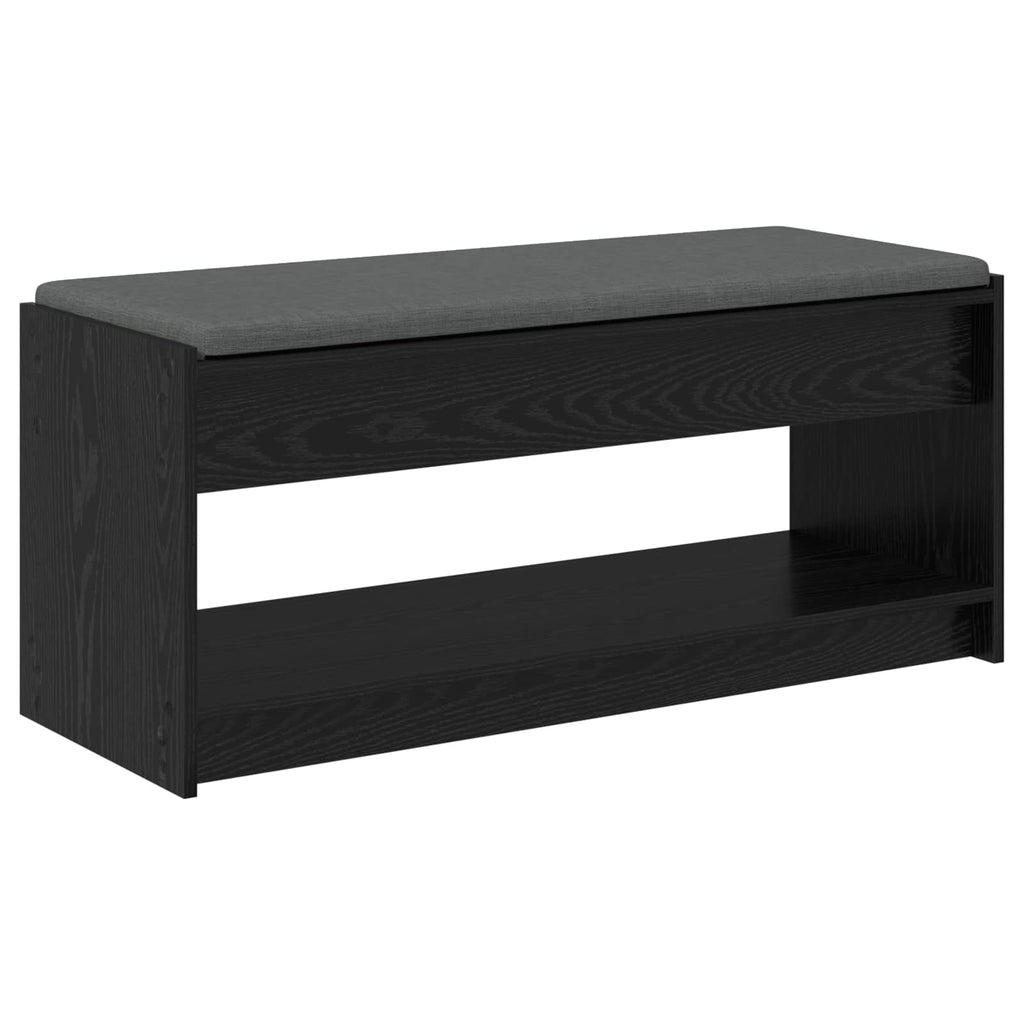 Flurbank mit Kissen mit Regal Schwarze Eiche 103 x 38 x 45 cm