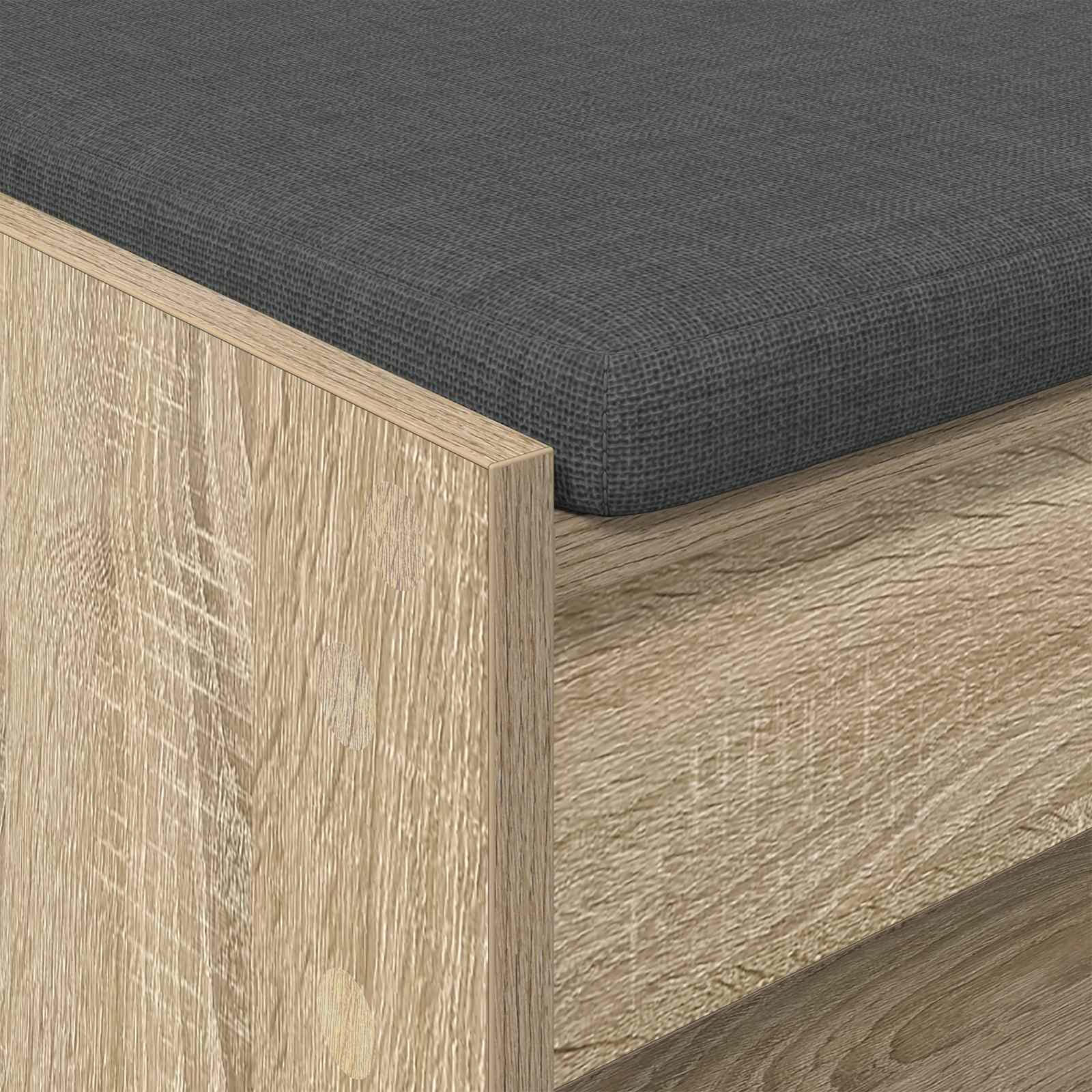 Flurbank mit Kissen mit Regal Sonoma-Eiche 103 x 38 x 45 cm