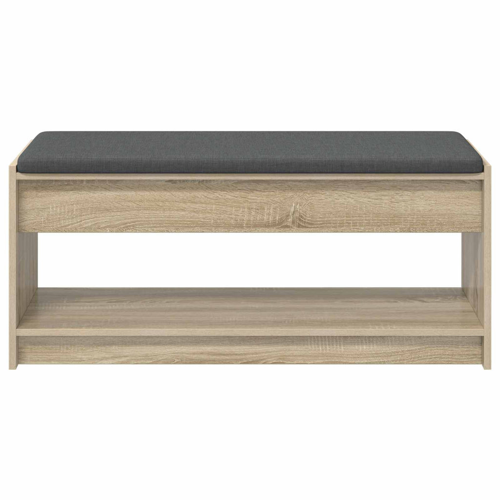 Flurbank mit Kissen mit Regal Sonoma-Eiche 103 x 38 x 45 cm