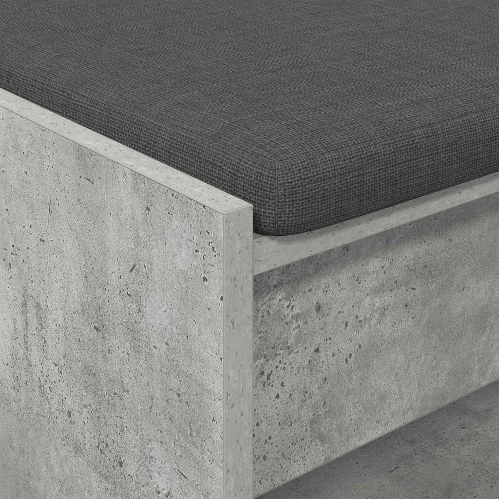 Flurbank mit Kissen mit Regal Betongrau 103 x 38 x 45 cm