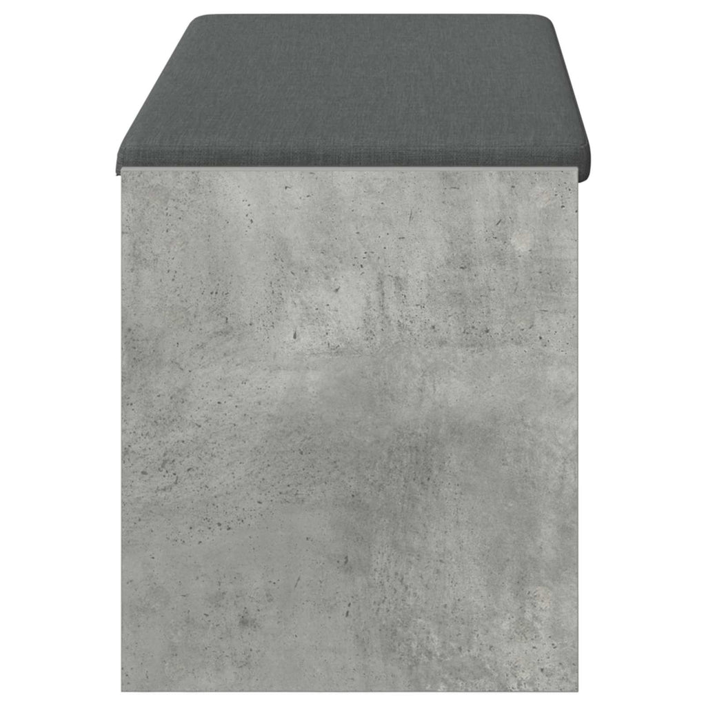 Flurbank mit Kissen mit Regal Betongrau 103 x 38 x 45 cm