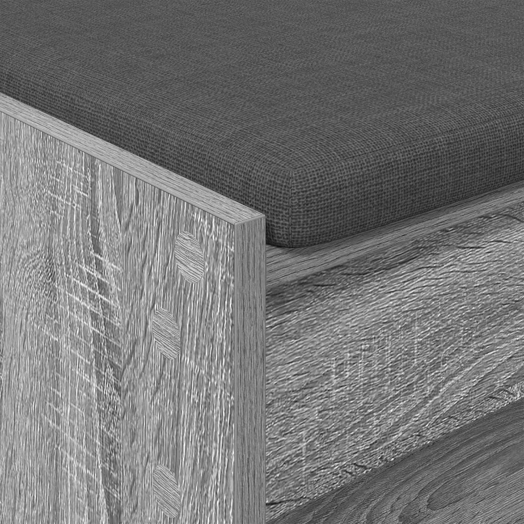 Flurbank mit Kissen mit Regal Graues Sonoma 103 x 38 x 45 cm