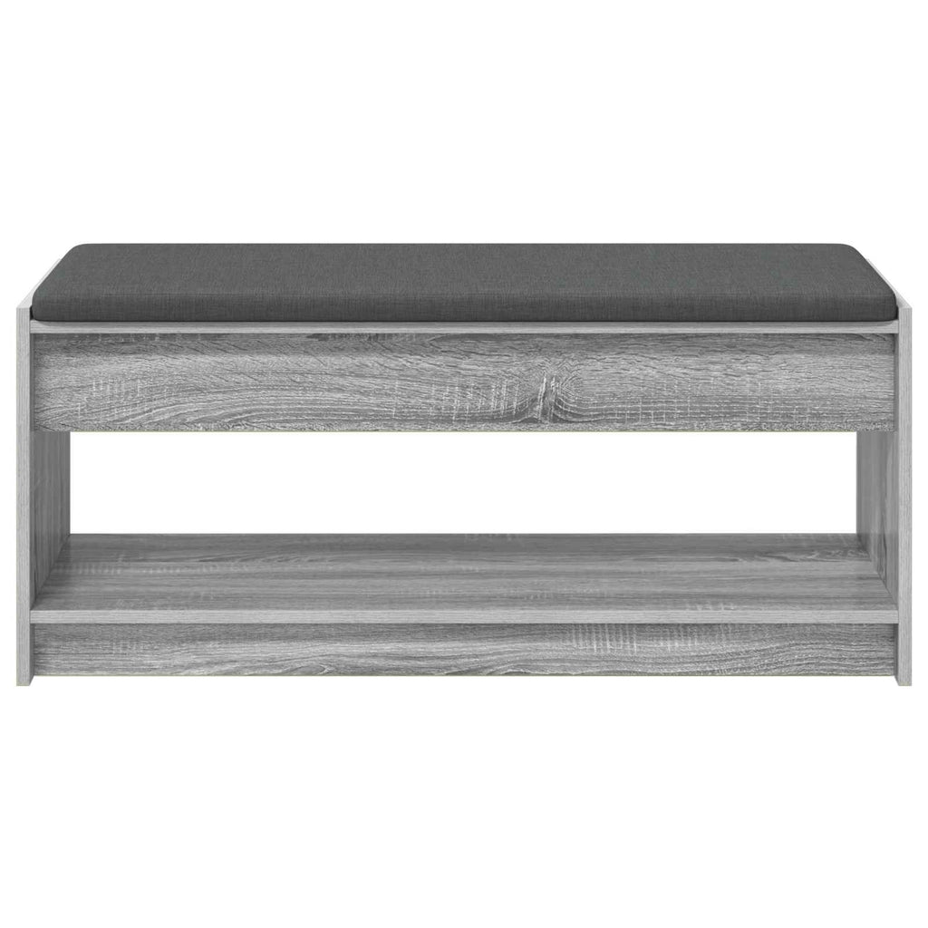 Flurbank mit Kissen mit Regal Graues Sonoma 103 x 38 x 45 cm
