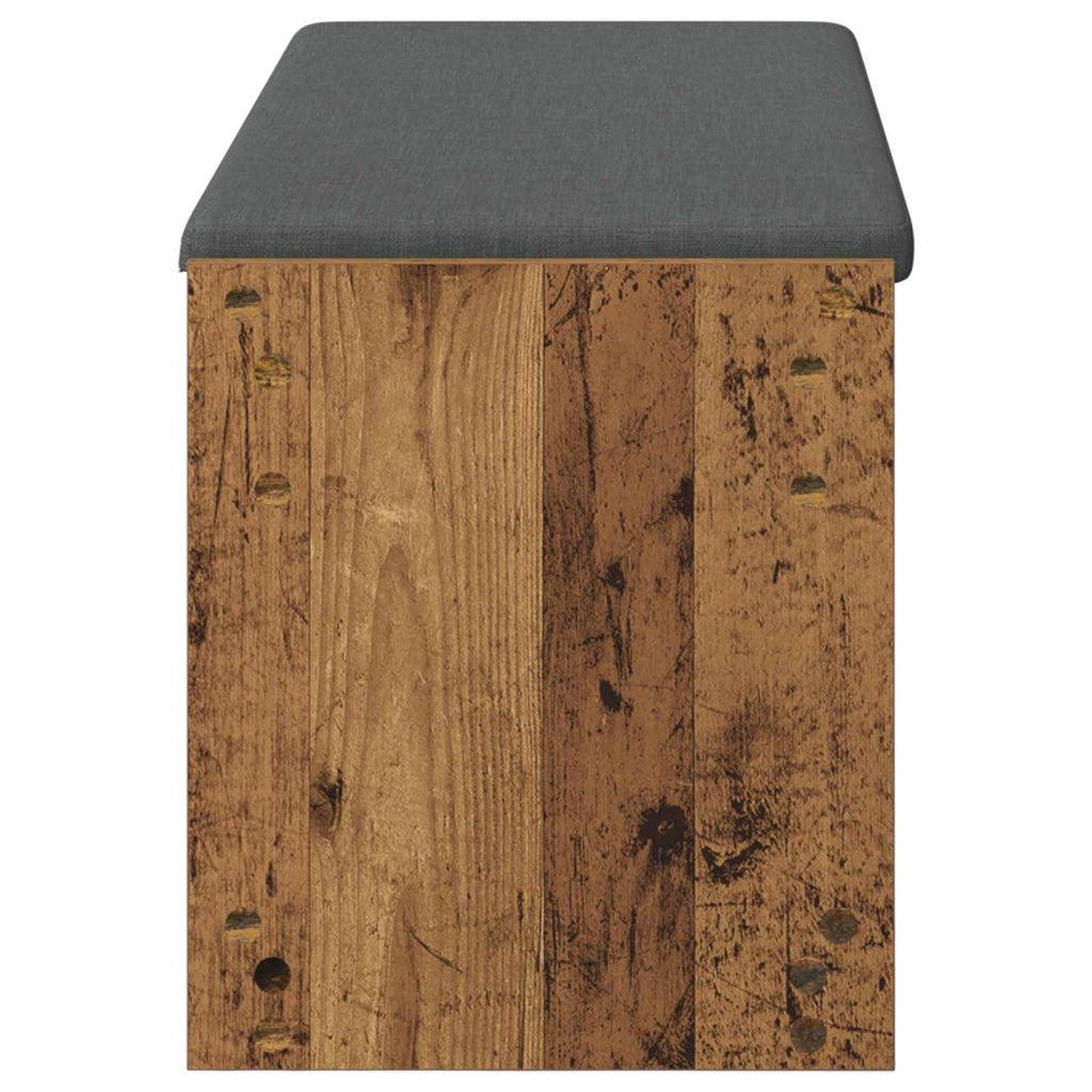 Flurbank mit Kissen mit Regal Altholz 103 x 38 x 45 cm