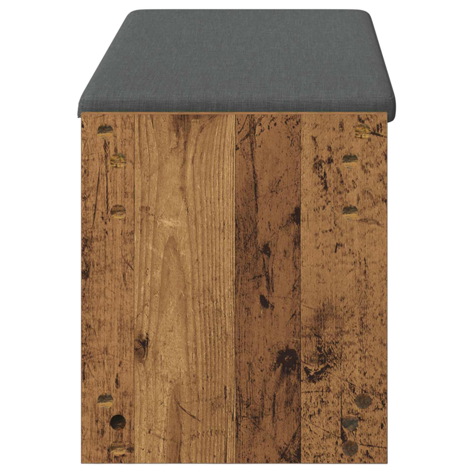 Flurbank mit Kissen mit Regal Altholz 103 x 38 x 45 cm