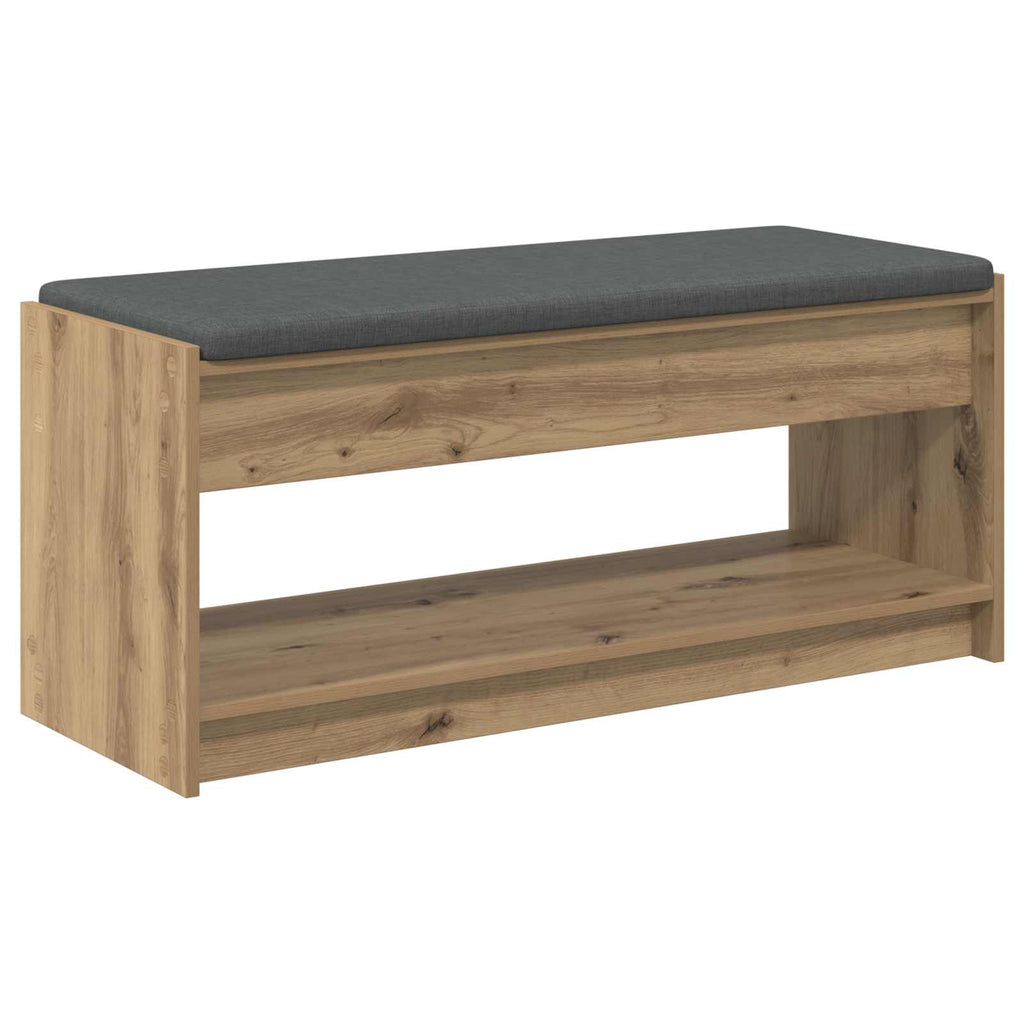 Flurbank mit Kissen mit Regal Artisan-Eiche 103 x 38 x 45 cm