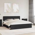 Bettrahmen Schwarz 200 x 200 cm Massives Kiefernholz