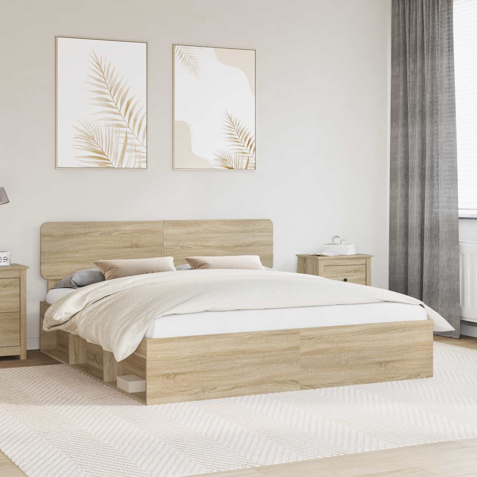 Bettrahmen Sonoma 200 x 200 cm Massives Kiefernholz