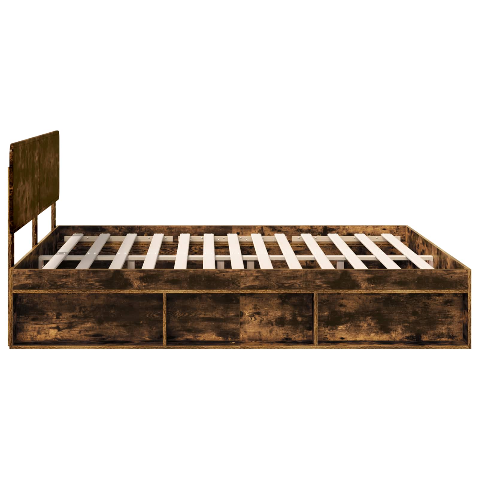 Bettrahmen Geräucherte Eiche 200 x 200 cm Massives Kiefernholz