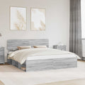 Bettrahmen Graues Sonoma 200 x 200 cm Massives Kiefernholz