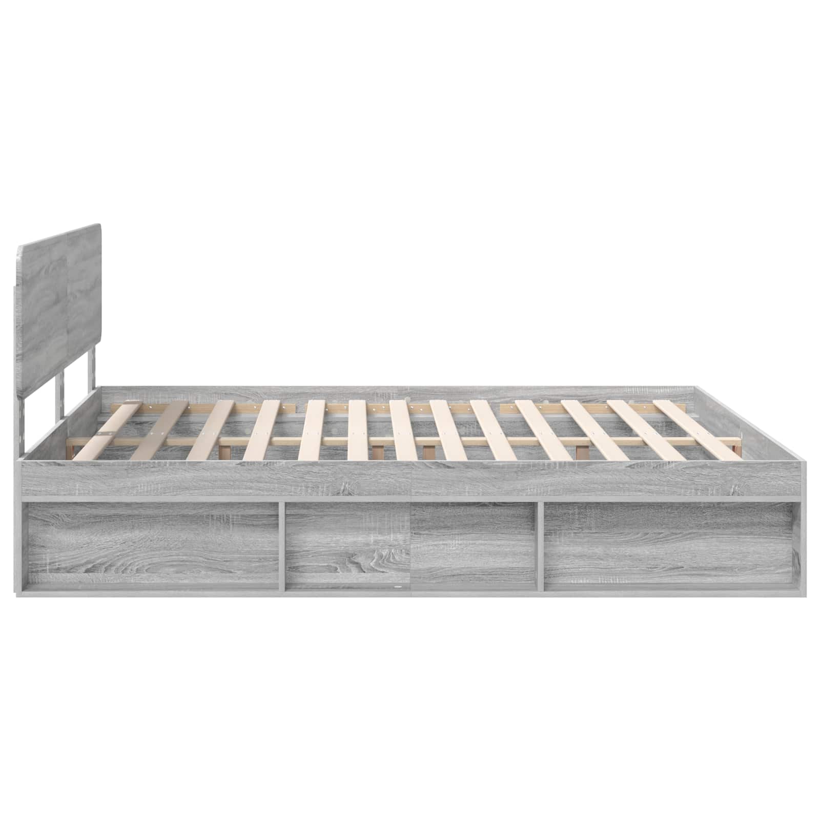 Bettrahmen Graues Sonoma 200 x 200 cm Massives Kiefernholz