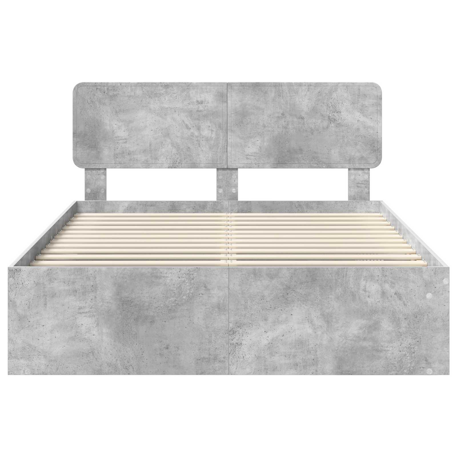 Bettrahmen mit Kopfteil Beton 140 x 200 cm Massives Kiefernholz