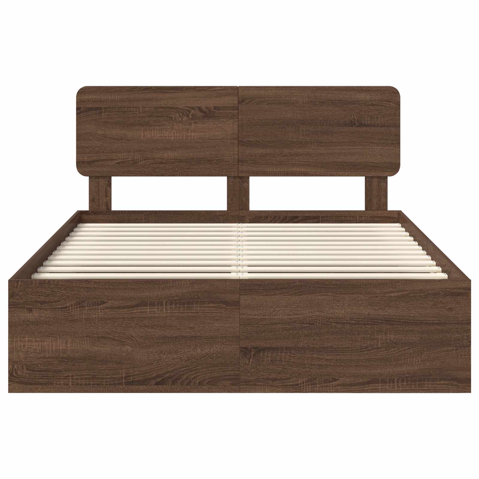 Bettrahmen Braun Eichen-Optik 140 x 200 cm Massives Kiefernholz