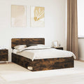 Bettrahmen Geräucherte Eiche 140 x 190 cm Massives Kiefernholz