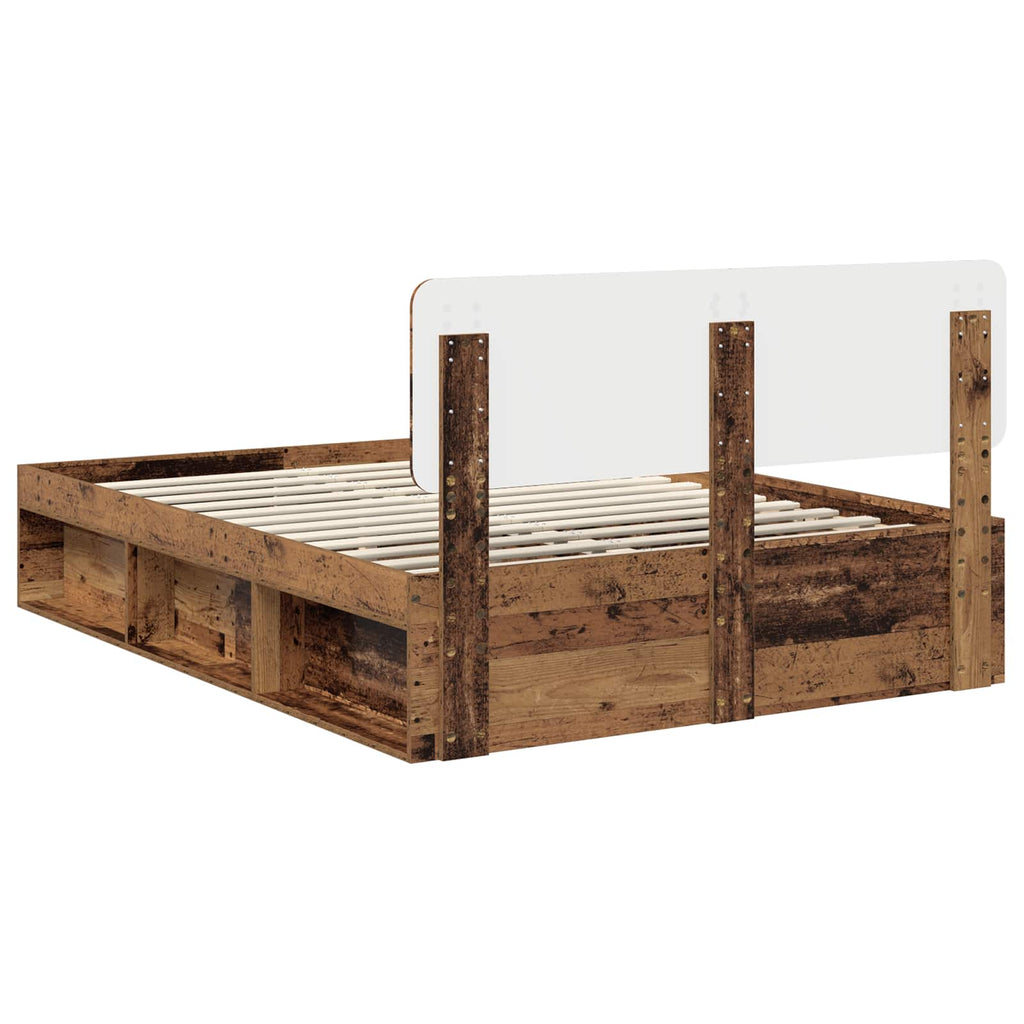 Bettrahmen Altholz 140 x 190 cm Massives Kiefernholz