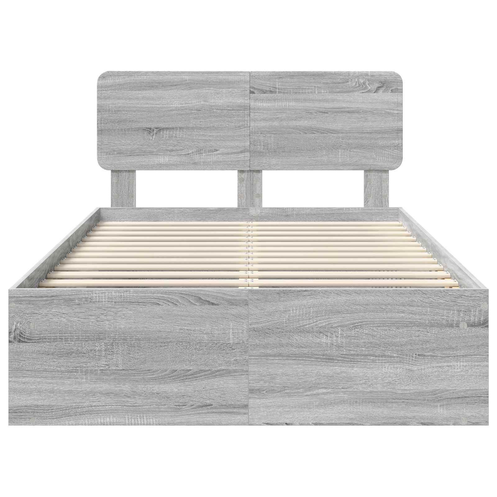 Bettrahmen Graues Sonoma 135 x 190 cm Massives Kiefernholz