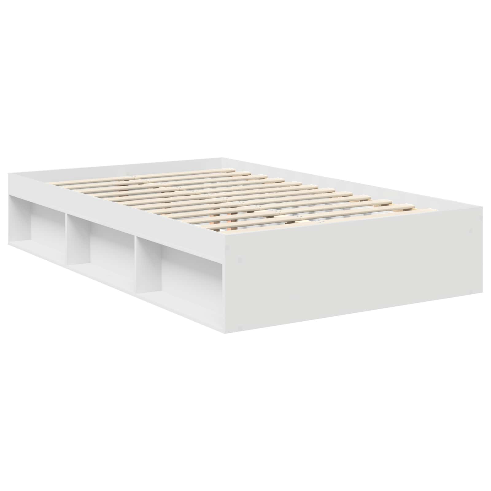 Bettrahmen mit Kopfteil Weiß 120 x 200 cm Massives Kiefernholz