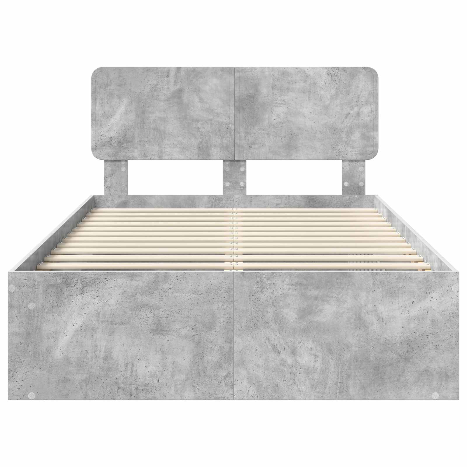 Bettrahmen mit Kopfteil Beton 120 x 200 cm Massives Kiefernholz