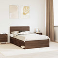 Bettrahmen Braun Eichen-Optik 120 x 190 cm Massives Kiefernholz