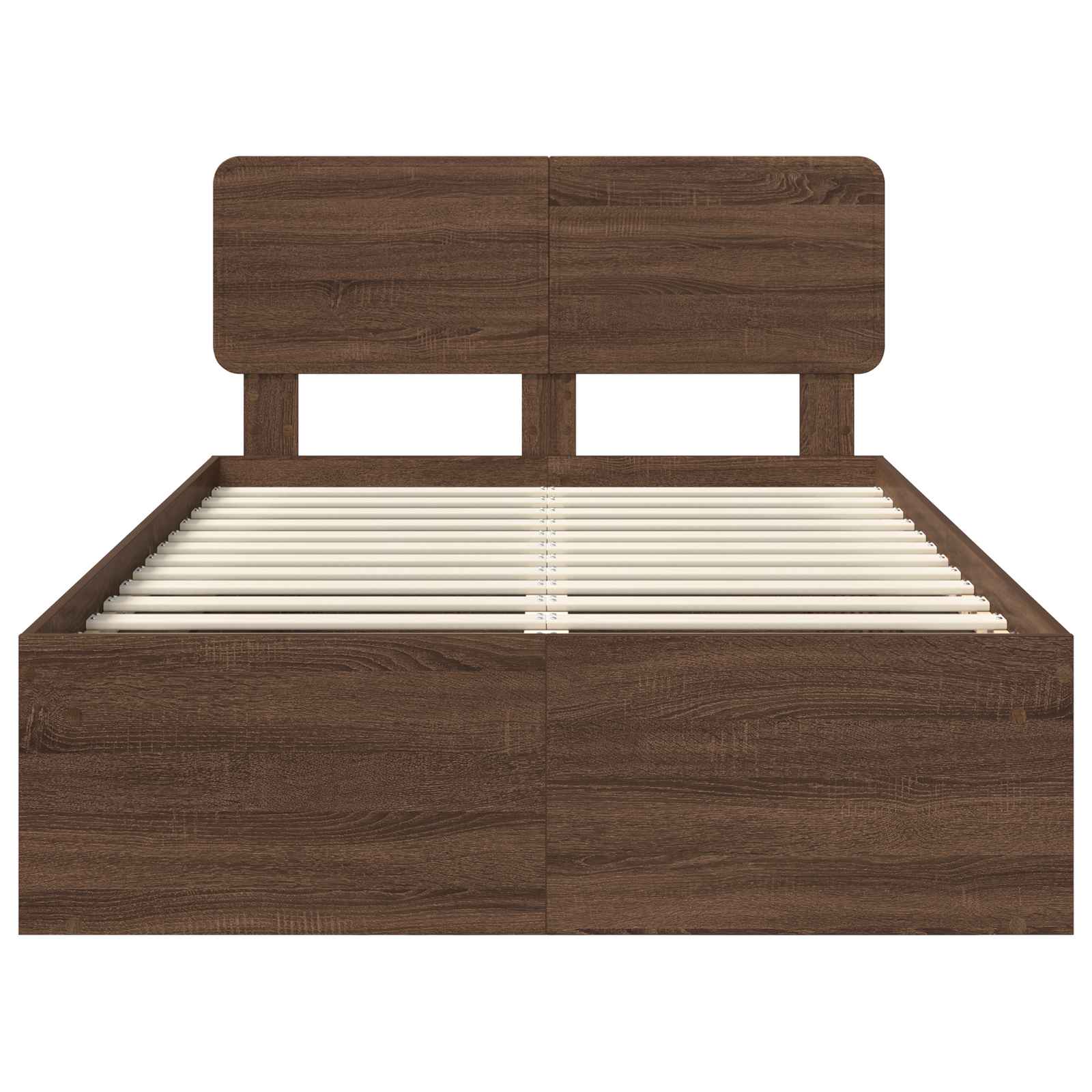 Bettrahmen Braun Eichen-Optik 120 x 190 cm Massives Kiefernholz