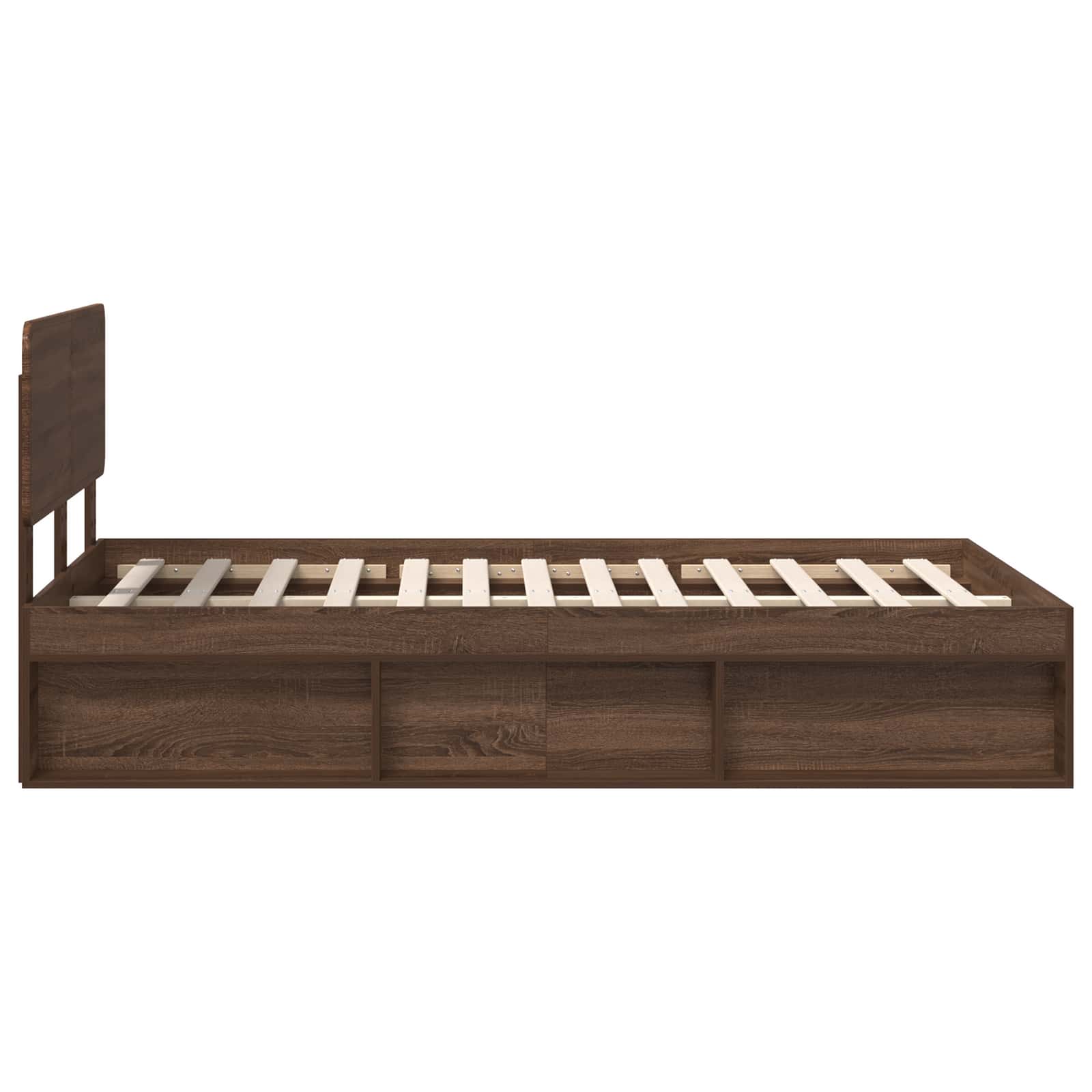 Bettrahmen Braun Eichen-Optik 120 x 190 cm Massives Kiefernholz