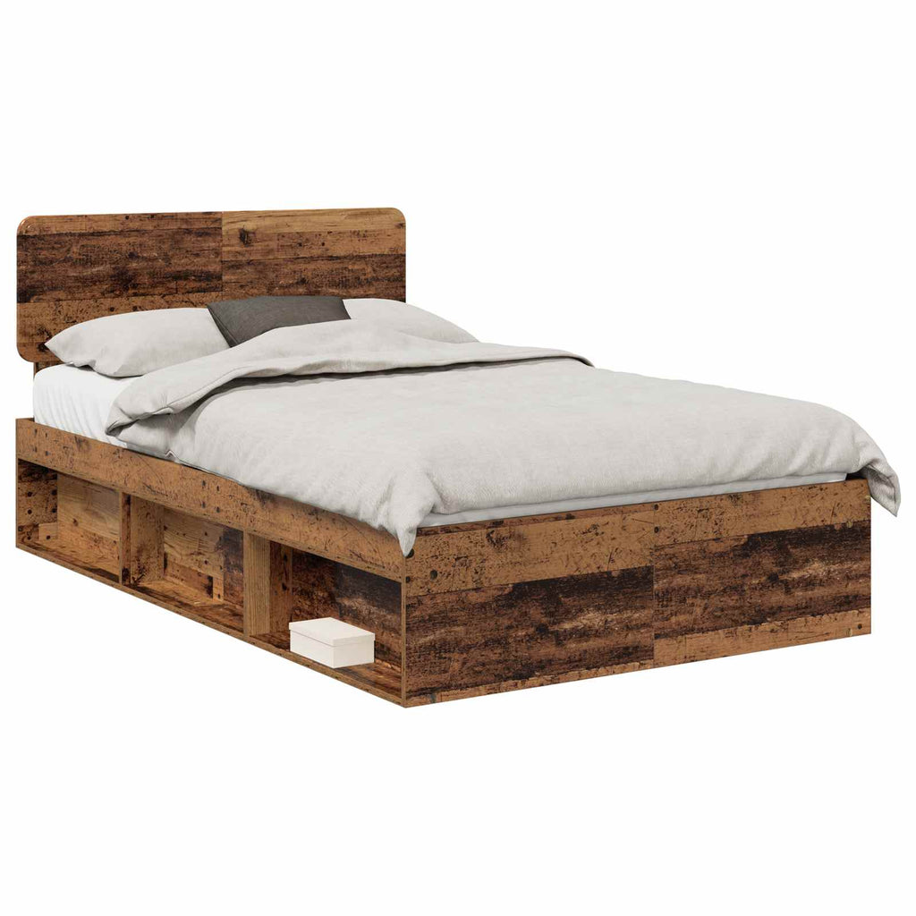 Bettrahmen Altholz 120 x 190 cm Massives Kiefernholz
