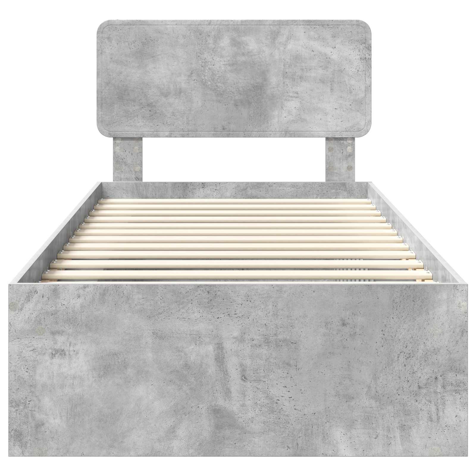 Bettrahmen Beton Grau 100 x 200 cm Massives Kiefernholz