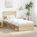 Bettrahmen Sonoma-Eiche 90 x 200 cm Massives Kiefernholz