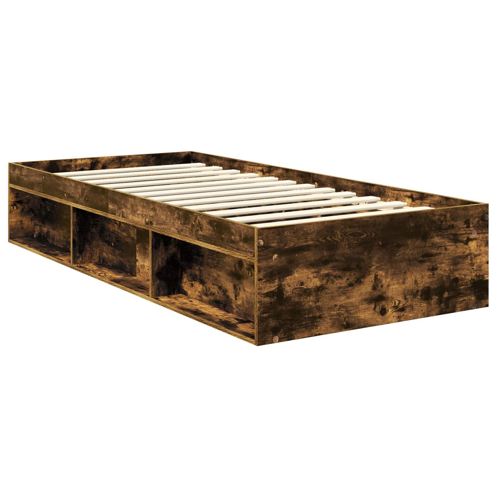Bettrahmen Geräucherte Eiche 90 x 200 cm Massives Kiefernholz