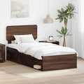 Bettrahmen Braun Eichen-Optik 90 x 200 cm Massives Kiefernholz
