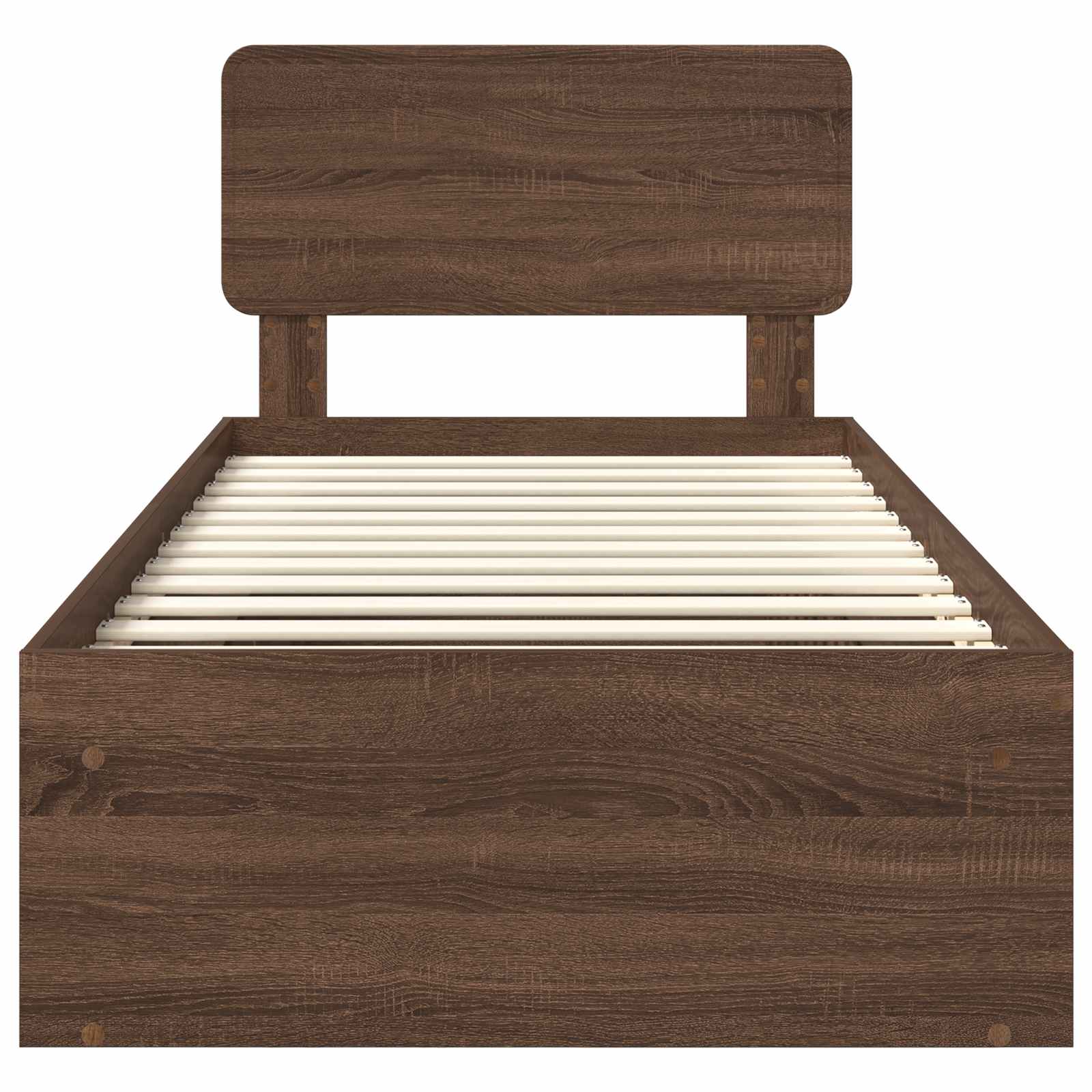 Bettrahmen Braun Eichen-Optik 90 x 200 cm Massives Kiefernholz