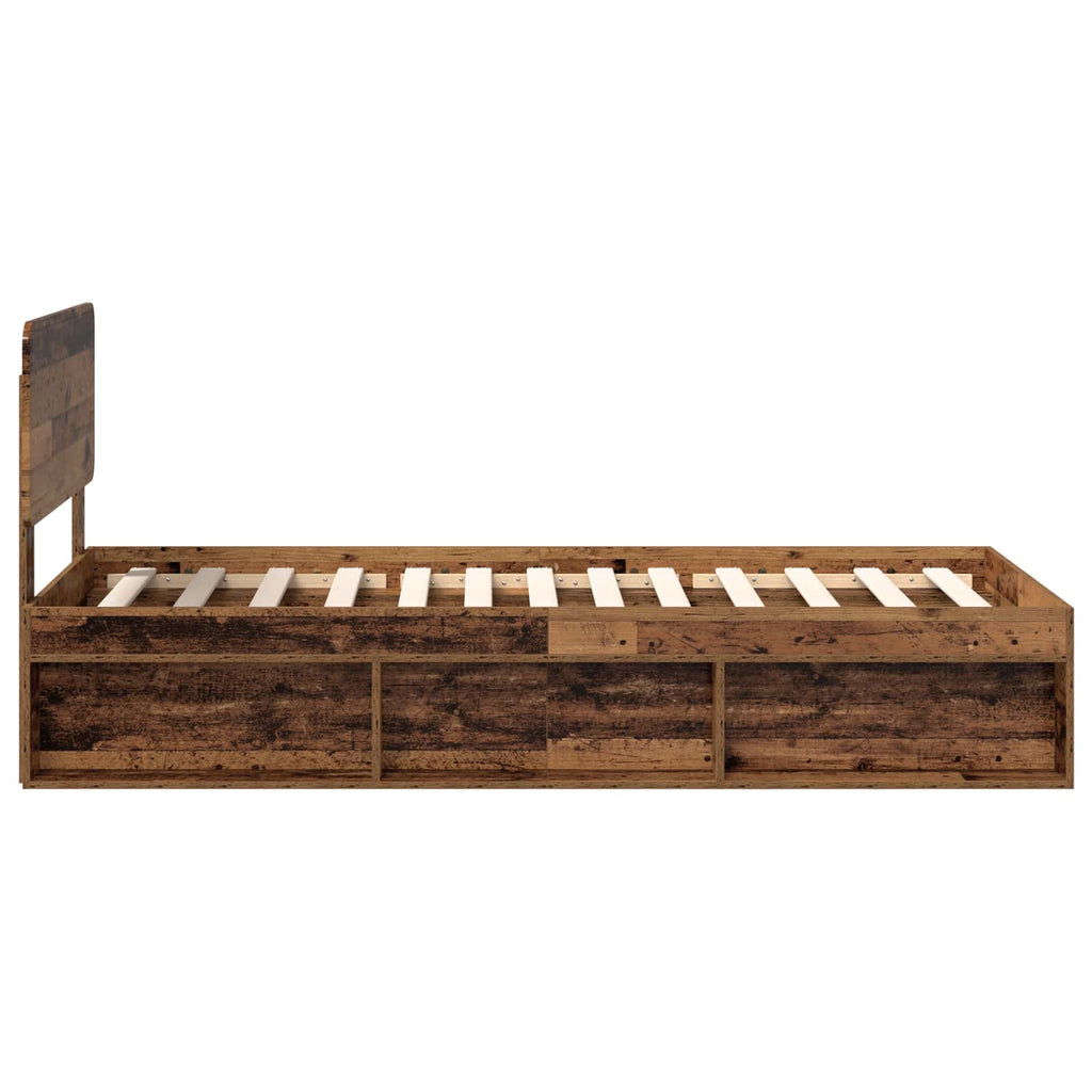 Bettrahmen Altholz 90 x 190 cm Massives Kiefernholz