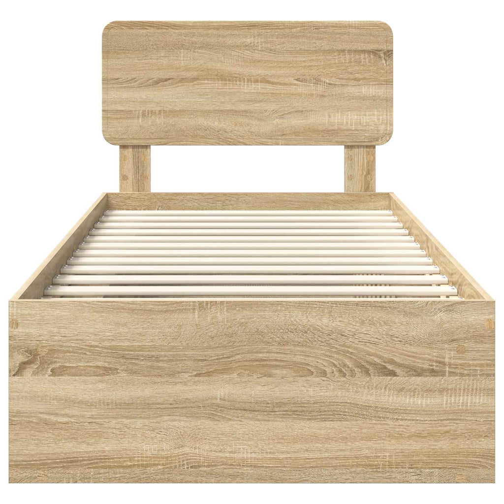 Bettrahmen Sonoma-Eiche 75 x 190 cm Massives Kiefernholz